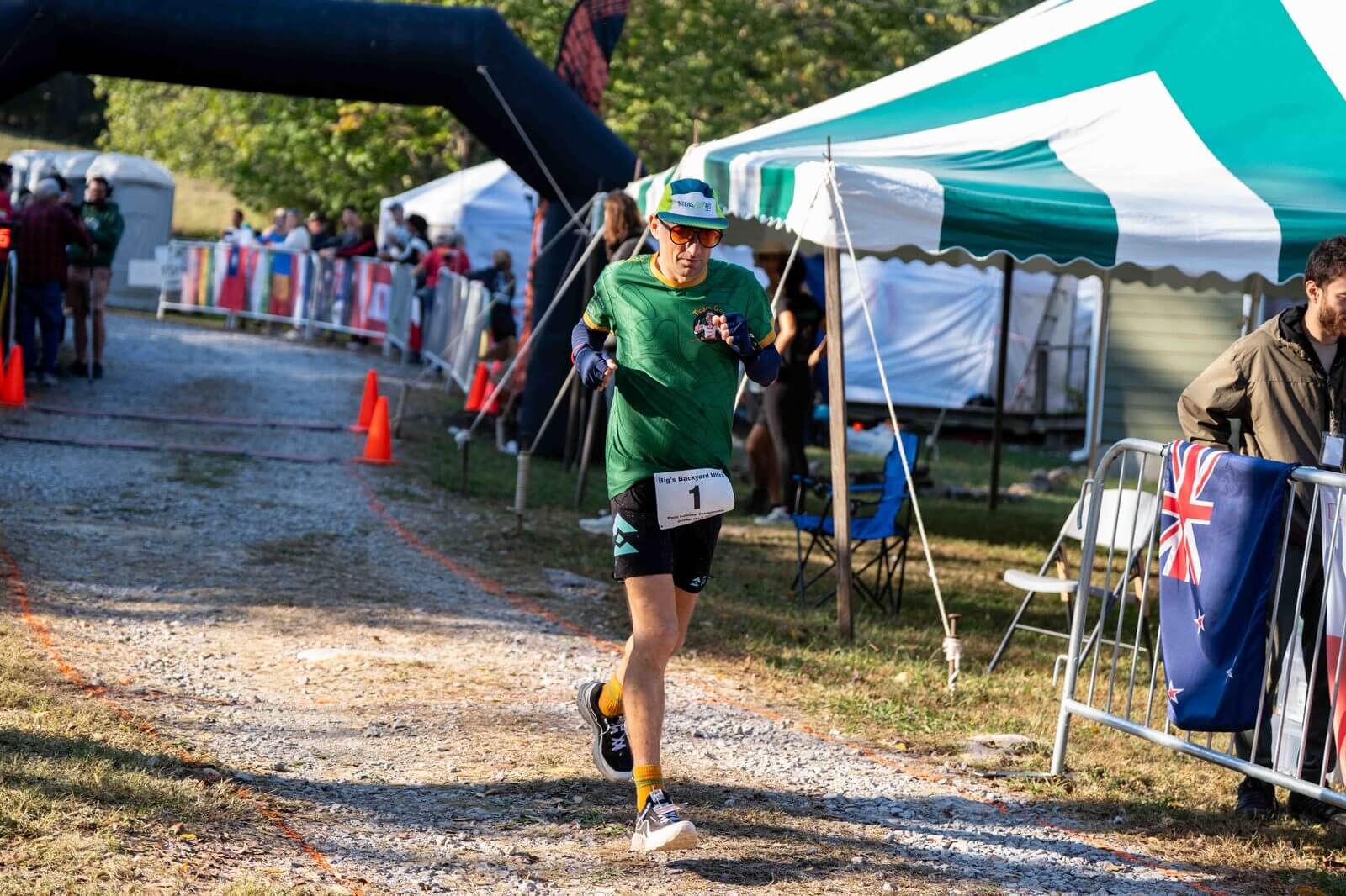 Phil Gore running as bib number 1 at the Big's Backyard Ultra World Championship